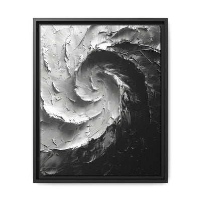 Monochrome Yin-Yang Swirl - Impasto Brush Fine Art Print