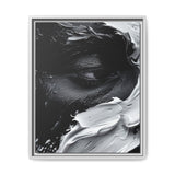 Black & White Paint Swirls - Abstract Art Print, High-Res