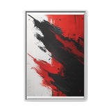 Abstract Energy: Vivid Red & Black Brushstrokes on White - 8K Art Print