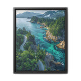 Coastal Serenity: Aerial BC Highway - Museum Grade Art Print
