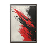 Vivid Red & Black Abstract Art Print - Modern Brushstroke Chaos, 8K