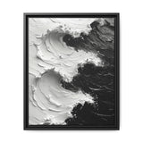 Monochrome Yin-Yang Impasto Art Print - Dramatic Modern Aesthetic