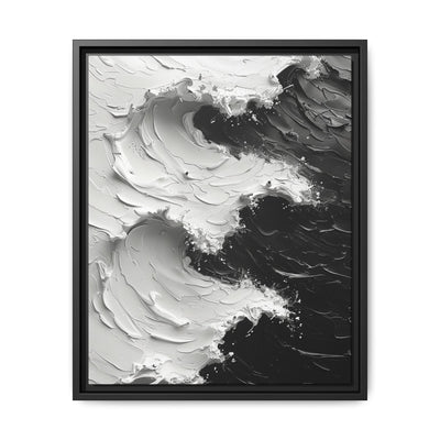 Monochrome Yin-Yang Impasto Art Print - Dramatic Modern Aesthetic