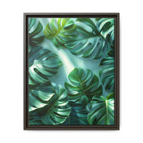 Floating Monstera Leaves Art Print - Serene Nature Illustration