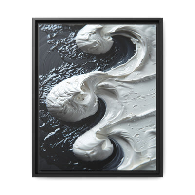 Monochrome Yin-Yang Impasto Swirl - High Contrast Fine Art Print