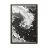 Yin-Yang Abstract Impasto Swirl Fine Art Print - Monochrome Elegance