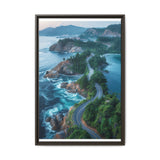 Coastal Serenity: Aerial BC Highway Canvas Art Print