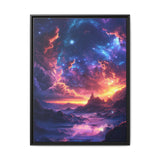 Stellar Enigma: Neon Cosmos Dreamscape Premium Art Print