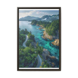Coastal Serenity: Aerial BC Highway - Museum Grade Art Print