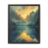 Golden Hour Serenity: Luminous Mountain & Lake Landscape Print
