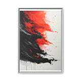 Chaos and Harmony: Vivid Red and Black Abstract Art Print