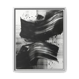Abstract Elegance: Dynamic Black & White Brush Stroke Canvas Art