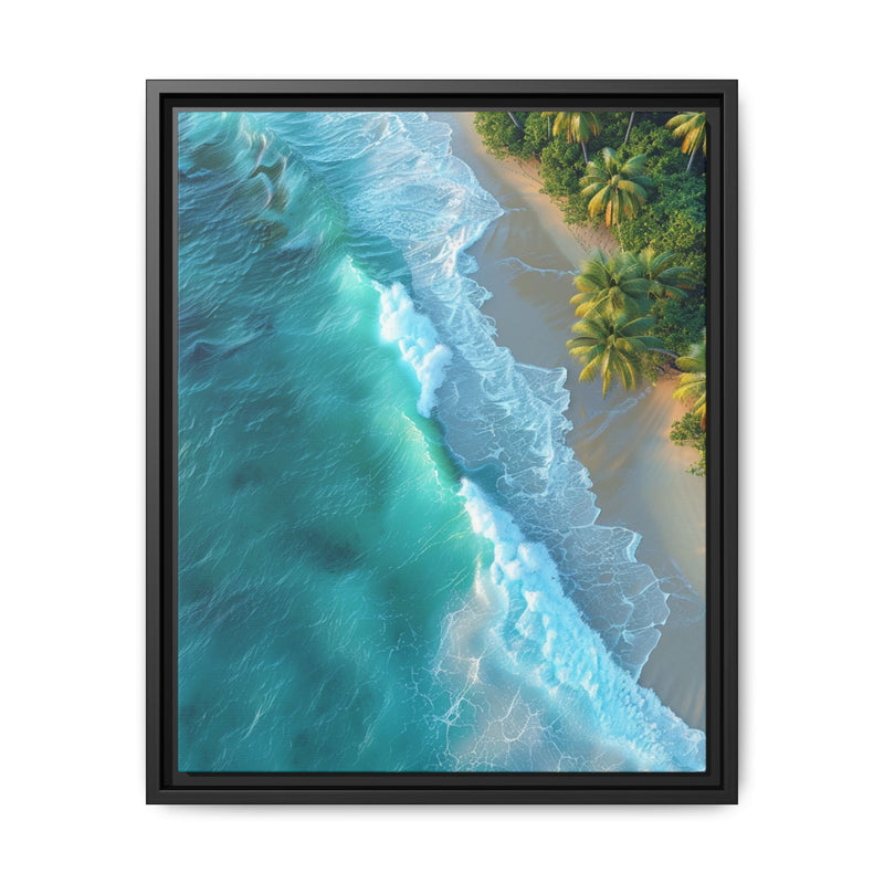 Tropical Serenity at Golden Hour - Vibrant Aerial Beach Print