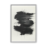 Abstract Elegance: Bold Black Brush Strokes Fine Art Print
