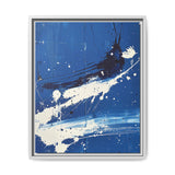Abstract Splendor: Pollock-Inspired Blue & White Art Print