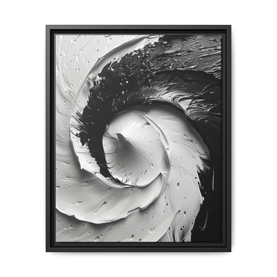 Yin-Yang Impasto Swirl - Dramatic Black & White Art Print