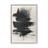 Abstract Dynamic Brush Stroke Art Print - Stark Black & White Contrast