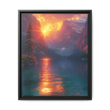 Golden Hour Majesty: Serene Lake & Mountain Landscape Print