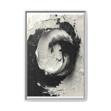 Yin-Yang Swirl Abstract Art - High Contrast Oil Painting Print