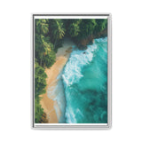 Tropical Bliss: Golden Hour Aerial Beach Vista - Museum Print