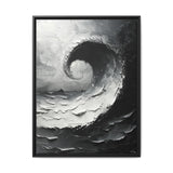 Yin-Yang Harmony - Black & White Abstract Impasto Art Print