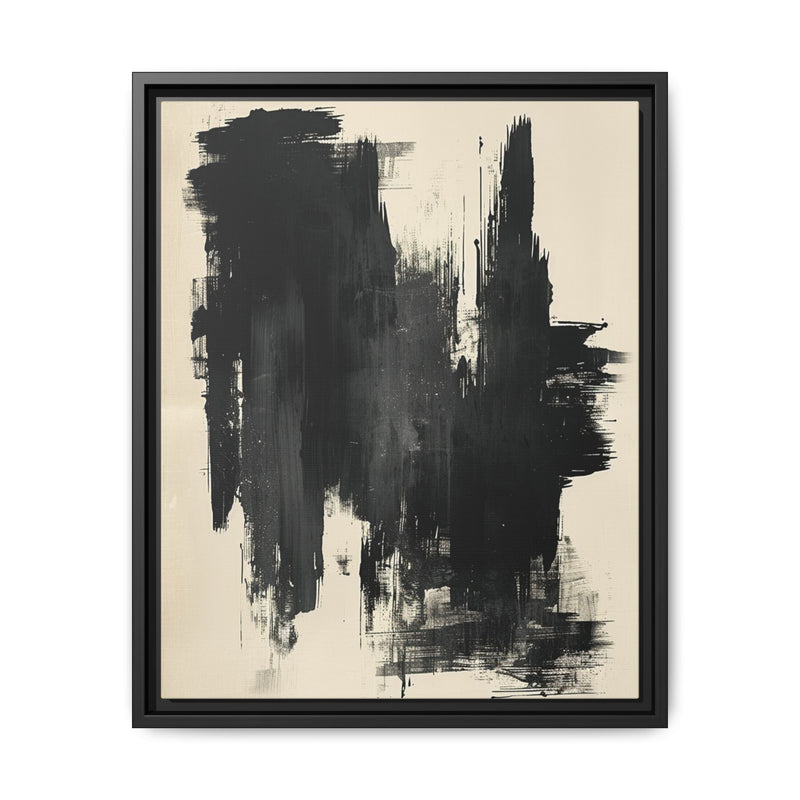 Abstract Black & White Brush Stroke Dynamic Art Print