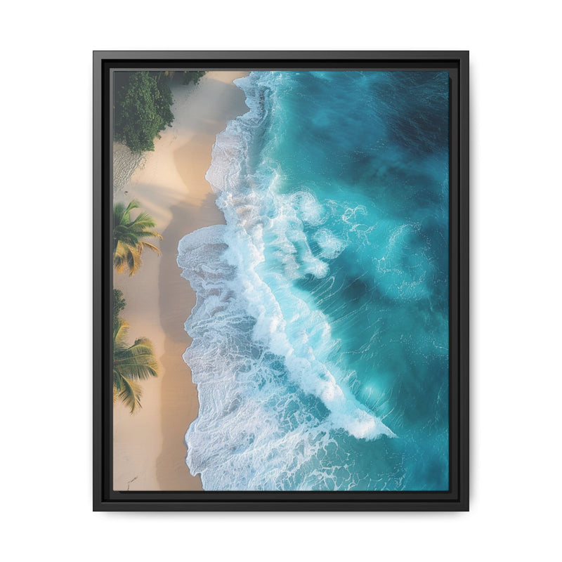 Golden Hour Elegance: Tropical Beach Aerial View - Premium Print