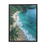 Golden Hour Serenity: Tropical Beach Aerial View Premium Print