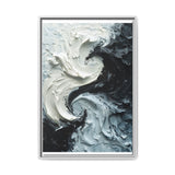 Monochrome Yin-Yang Swirl - Modern Abstract Impasto Art Print