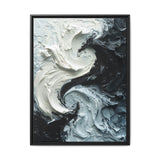 Monochrome Yin-Yang Swirl - Modern Abstract Impasto Art Print