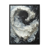 Monochrome Yin-Yang Impasto Art Print - Modern Abstract Elegance