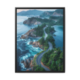 Coastal Serenity: Aerial BC Highway Canvas Art Print