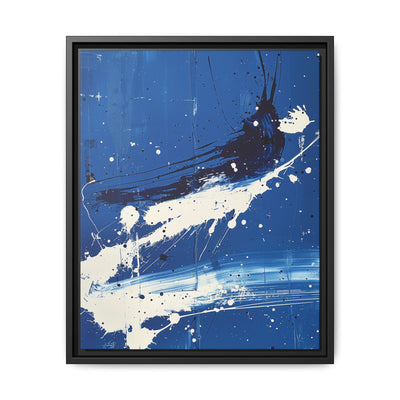 Abstract Splendor: Pollock-Inspired Blue & White Art Print