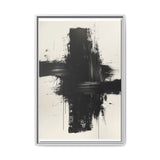 Abstract Energy - Bold Black & White Brush Stroke Art Print