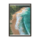 Tropical Serenity: Golden Hour Beach Aerial View, Fine Art Print