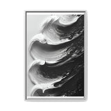 Monochrome Whirls: High-Definition Abstract Brushwork Art Print