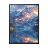 Golden Hour Serenity: Mountain Lake Mist - Museum Quality Print