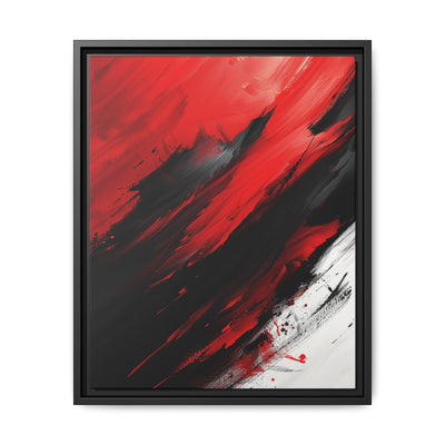 Vivid Abstract Chaos - Red and Black Brushstroke Art Print