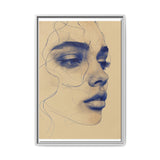 Japandi Minimalist One-Line Art - Monochrome Ink Portrait Print