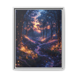 Twilight Enchantment: Bioluminescent Forest Glade Fine Art Print