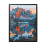 Golden Hour Majesty: Serene Lake & Mountain Canvas Art Print