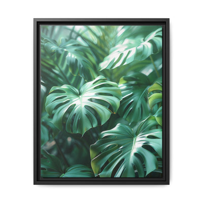 Floating Monstera Leaves - Serene Nature Art Print
