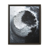 Monochrome Yin-Yang Impasto Swirl - High-Contrast Fine Art Print