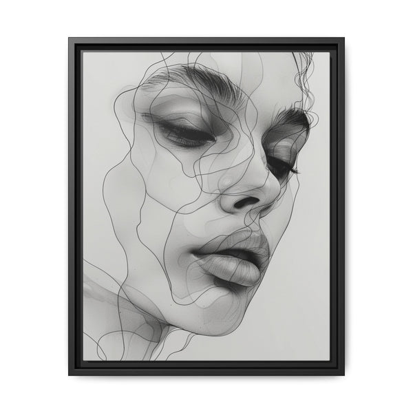 Japandi-Inspired One-Line Ink Portrait - Minimalist Art Print