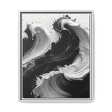 Yin-Yang Impasto Swirl - Elegant Monochrome Art Print