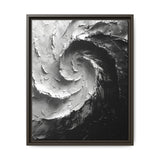 Monochrome Yin-Yang Swirl - Impasto Brush Fine Art Print
