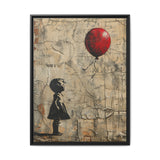 Urban Innocence: Child with Red Balloon - Banksy-Style Art Print