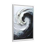 Yin-Yang Impasto Swirls Fine Art Print – Dramatic Monochrome