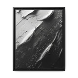 Abstract Swirls Art Print - Black & White Brushwork Canvas