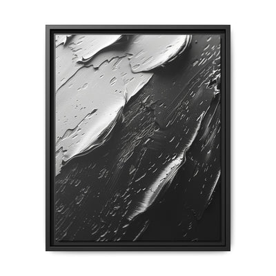 Abstract Swirls Art Print - Black & White Brushwork Canvas